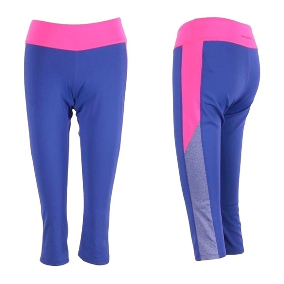 🌺 New Balance Lightning Dry Neon Color Block Running Crop Leggings Size XS - Picture 1 of 13